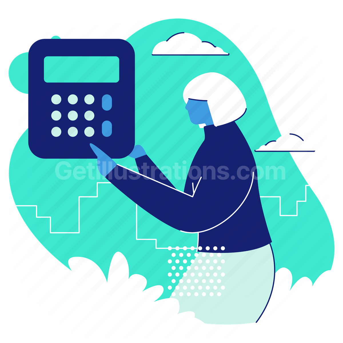 calculator, calculations, math, mathematics, woman
